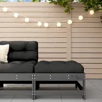 VidaXL Gartenhocker mit Kissen Grau Massivholz Kiefer