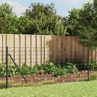 VidaXL Maschendrahtzaun mit Bodenhülsen Anthrazit 1x10 m