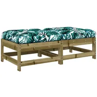 VidaXL Gartenhocker mit Kissen 2 St. 2 x 60