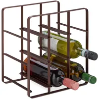 Relaxdays Weinregal, 9 Flaschen, Eisen pulverbeschichtet, Weinhalter stehend, Küche