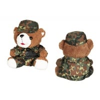 Max Fuchs MFH Teddybär, mit Anzug und Mütze, flecktarn,