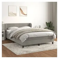 VidaXL Boxspringbett mit Matratze Hellgrau 140x200 cm Samt