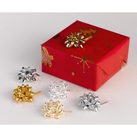 Präsent Geschenk-Schleifen matt/glänzend silber/gold 5,0 mm x 0,95 m