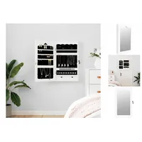 VidaXL Schmuckschrank mit Spiegel Wandmontage Weiß 37,5x10x67 cm -