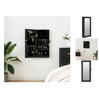 VidaXL Schmuckschrank mit Spiegel Wandmontage Schwarz 30x8,5x67 cm