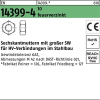 Peiner Umformtechnik Sechskantmutter EN 14399 M 20 x 2,5