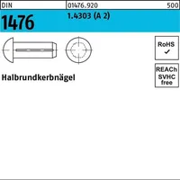 Reyher Halbrundkerbnagel DIN 1476 1,6x 6 1.4303 (A 2)