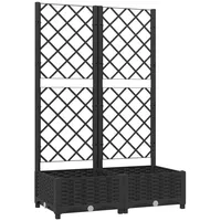 VidaXL Pflanzkübel mit Spalier Schwarz 80x40x121,5 cm PP