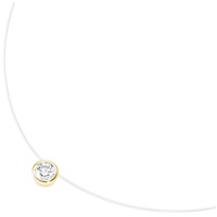 Smart Jewel Collier schwebender Stein, Zirkonia, Silber 925 Gold