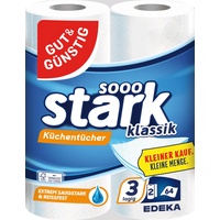 Gut&Günstig Küchenrollen stark klassik 3-lagig, 2 Rollen