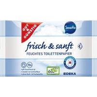 Gut&Günstig Feuchtes Toilettenpapier frisch & sanft Sensitiv 1-lagig, 140