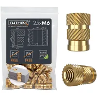 Ruthex M6 threaded insert – Rx-M6x12.7 – 25 Stück