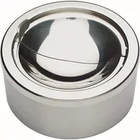 APS Aschenbecher mit Windschutzdeckel Ø 12 cm Silber