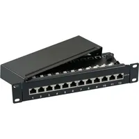 EFB-Elektronik EFB 37737SW.12 Mini-Patchpanel STP 12xRJ45 Cat.6A, 10“ 1HE,