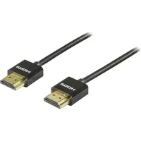 Deltaco HDMI-1092, 2 m, HDMI Typ A (Standard), Schwarz