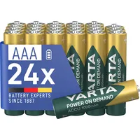 Varta Batterien AAA, wiederaufladbar, 24 Stück, Akku, Power on