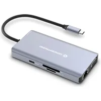 Conceptronic Dock USB-C->HDMI,USB3.0,100WPD 0.25m (USB-C, 10 Ports), Dockingstation +