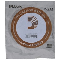 D'Addario PB032 Phosphor Bronze Einzelsaite für Gitarren 0,081 cm