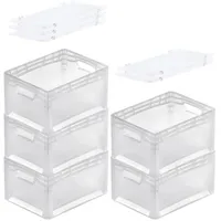 Proregal SuperSparSet 5x Transparenter Eurobehälter LightLine mit offenem Griff
