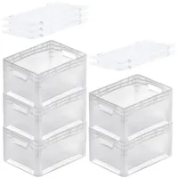 Proregal SuperSparSet 5x Transparenter Eurobehälter LightLine mit offenem Griff