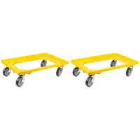 Proregal Transportroller für Euroboxen 60x40cm mit Gummiräder gelb |