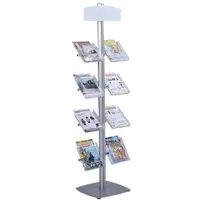 Update displays Prospektständer Free silber DIN A4 8 Fächer,