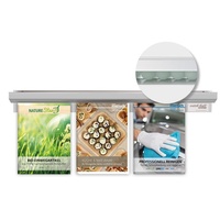 Catch-ball Infoboard Powergrip Klemmleiste 100,0 cm silber selbstklebend, Wandmontage