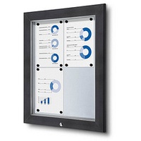 Showdown® Displays Schaukasten Premium grau 4x DIN A4