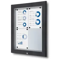 Showdown® Displays Schaukasten Premium grau 4x DIN A4 58,3