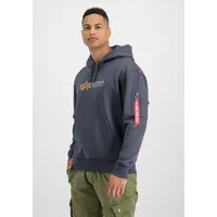 Alpha Industries Label Kapuzenpullover Greyblack S
