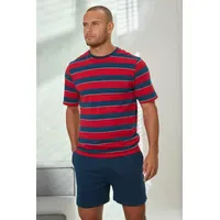 H.I.S. Pyjama gestreift Rot/Navy M