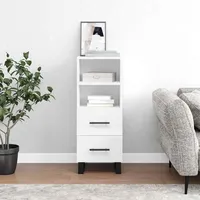 VidaXL Sideboard Hochglanz-Weiß 34,5x34x90 cm Holzwerkstoff