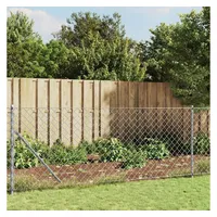 VidaXL Maschendrahtzaun mit Bodenflansch Silbern 1,1x10 m