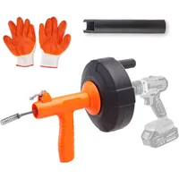 Vevor Rohrreinigung Rohrreiniger 0,63x762cm Federstahlkabel Abflussreiniger mit Trommel Manuell&Elektrisch