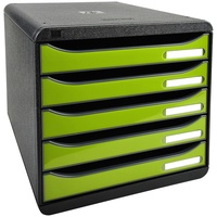 Exacompta Schubladenbox Big Box PLUS 5 Schubladen grün glossy