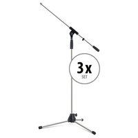 Pronomic Mikrofonständer MS-25C Pro Chrom 3x Set