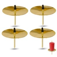 TK Gruppe Timo Klingler 4X Kerzenhalter Gold Kerzenteller Adventskranzstecker