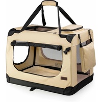 LIONTO Hundetransportbox faltbar für Reise & Auto, 101x69x70 cm,