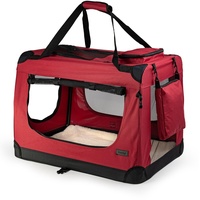 LIONTO Hundetransportbox faltbar für Reise & Auto, 60x42x44 cm,