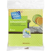 Flink & sauber Schwammtücher Baumwolle 95 °C waschbar, 5
