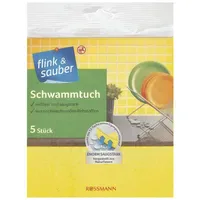 Flink & sauber Schwammtücher Baumwolle 95 °C waschbar, 5