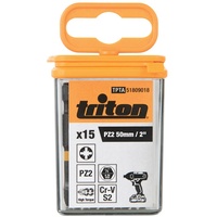 Triton 15 x Pozidriv Schraubendrehereinsätze PZ2 50mm Bits aus