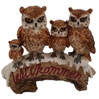 FD Dekofigur Willkommensschild mit Eule 27 x 30 x