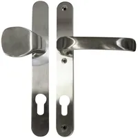Alpertec Schmalrahmengarnitur Oval Drücker/Knopf Edelstahl silber