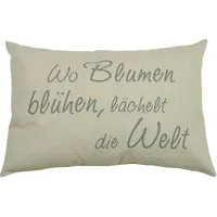 GO-DE Sprüchekissen 60 x 40 x 12 cm beige