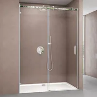 Doporro Nischentür Nischenschiebetür Duschabtrennung Teramo4-2 105x195cm ESG-Sicherheitsglas Duschtür aus