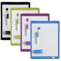 NOBO Magnetisches Mini-Whiteboard mit Farbigem Rahmen, Trocken Abwischbar, Wandmontage,