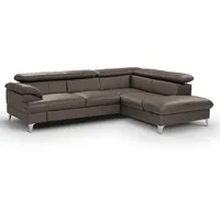 Roller Ecksofa - stone - Leder - Basismodell -