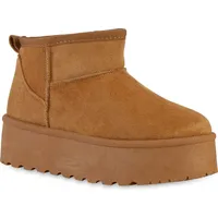 VAN HILL Damen Plateau Boots Profilsohle Trendy Schuhe 840609