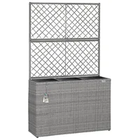 CASARIA Blumenkasten mit Rankgitter Grau